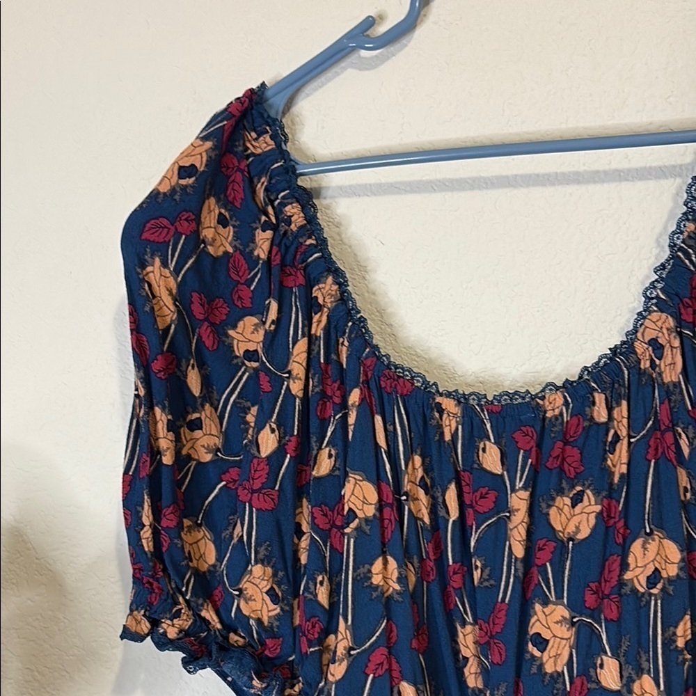 Chelsea 28 Blue floral dress with Puff Sleeves Medium - Picture 6 of 7